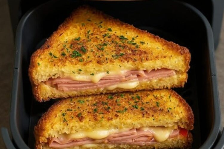 Air Fryer Grilled Ham & Cheese Sandwich