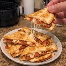 Air Fryer Cheesy Pizza Quesadillas