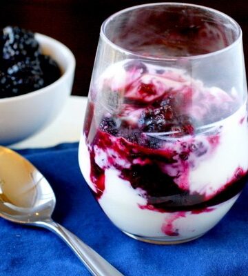 Greek Yogurt with Warm Blueberry Sauce