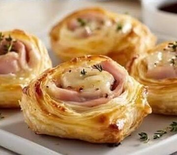 Air fryer Ham and Cheese Puff Pastry
