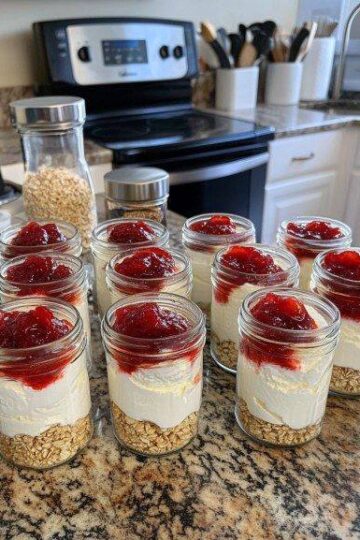 High-Protein No-Bake Cheesecake Jars
