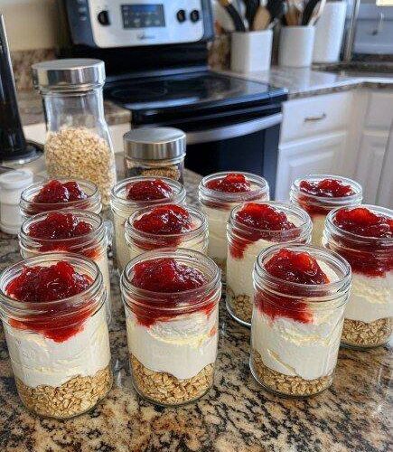 High-Protein No-Bake Cheesecake Jars