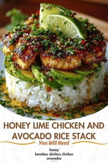 Honey Lime Chicken & Avocado Rice Stack