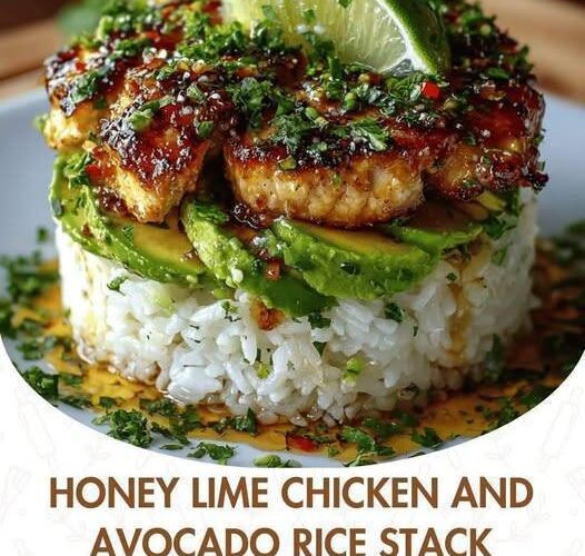 Honey Lime Chicken & Avocado Rice Stack