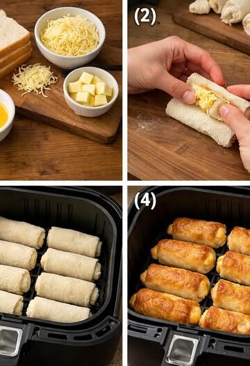Crispy Air Fryer Cheese Bread Rolls