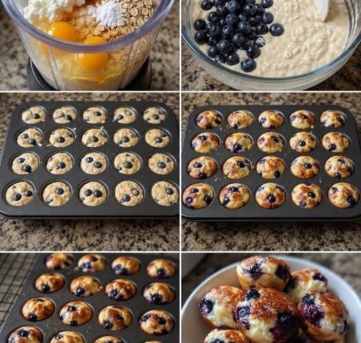 Blueberry Cottage Cheese Pancake Bites