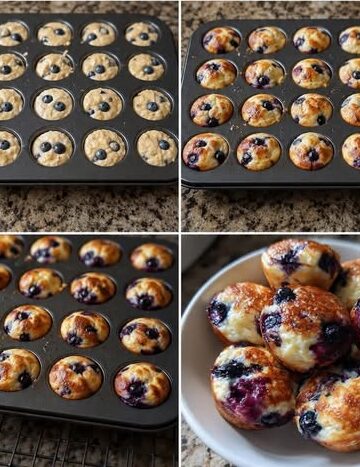 Blueberry Cottage Cheese Pancake Bites