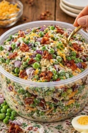 Creamy Bacon Pea Salad