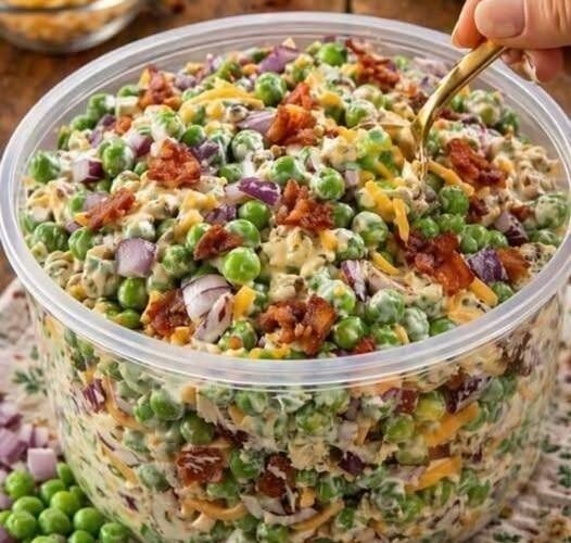 Creamy Bacon Pea Salad