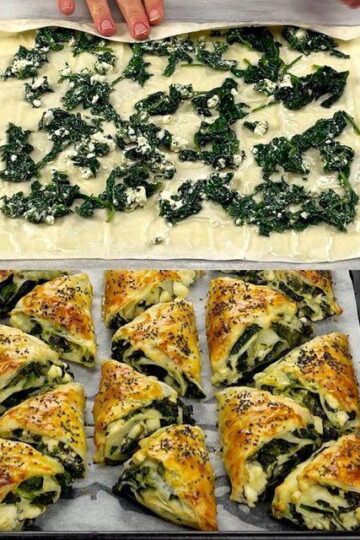 Golden Spinach and Cheese Phyllo Triangles