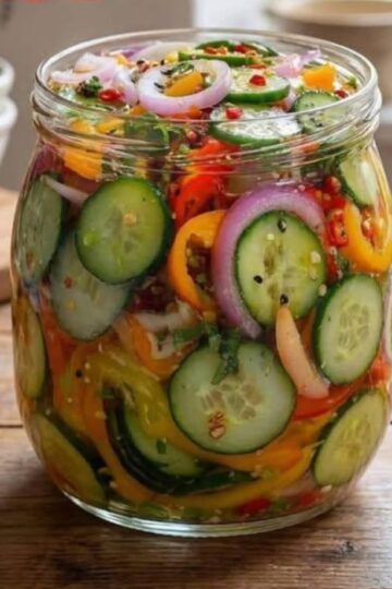 Pickled Cucumber, Onion & Bell Pepper Salad