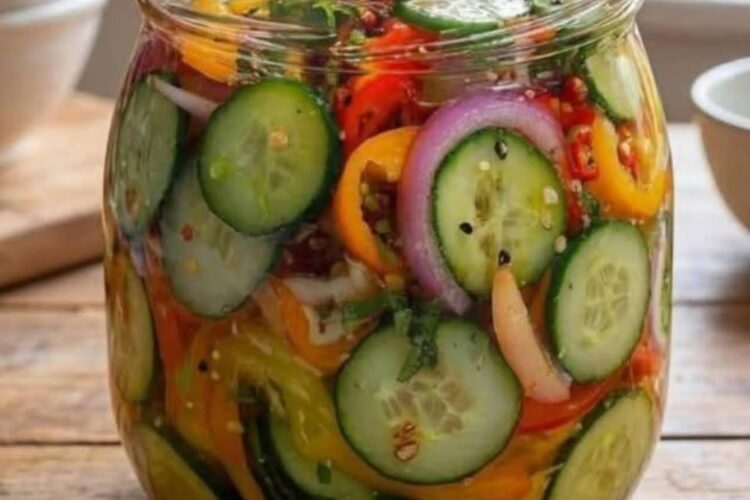 Pickled Cucumber, Onion & Bell Pepper Salad