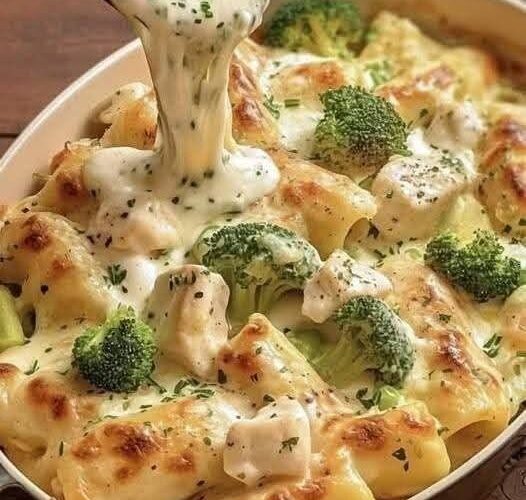 Creamy Chicken Alfredo Pasta Bake