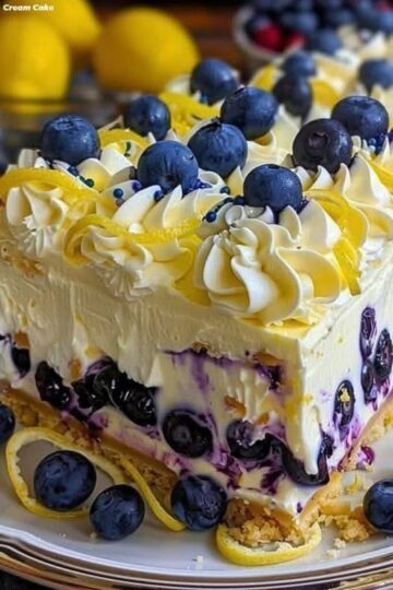 No-Bake Lemon Blueberry Cream Delight