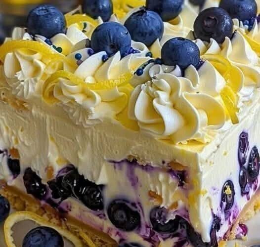 No-Bake Lemon Blueberry Cream Delight