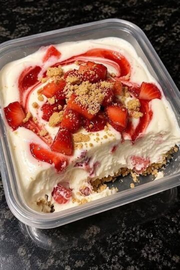 High-Protein No-Bake Strawberry Cheesecake Box Recipe