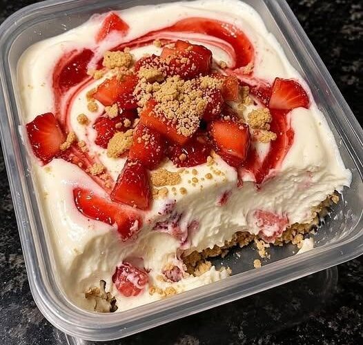 High-Protein No-Bake Strawberry Cheesecake Box Recipe